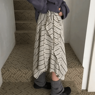 waist stripe midi skirt