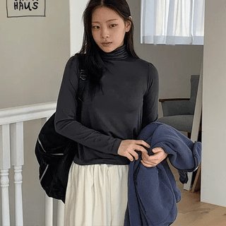 Corti Spandex Basic Turtleneck Tee