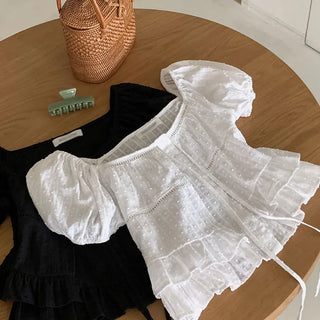Double-layered puff blouse