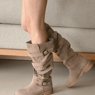 Suede Fold Boots