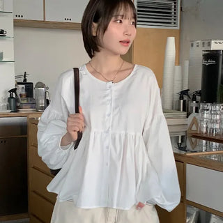Monedi Shirred Round Blouse