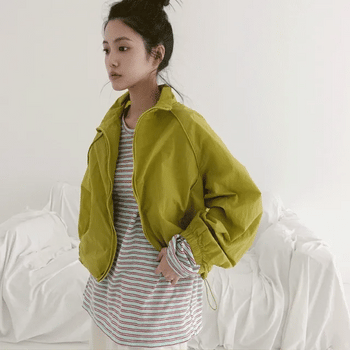 Yvette Raglan High-Neck Windbreaker Jumper