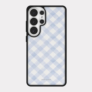 Cotton Check iPhone 18 Pro Galaxy Epoxy Black Bumper Case