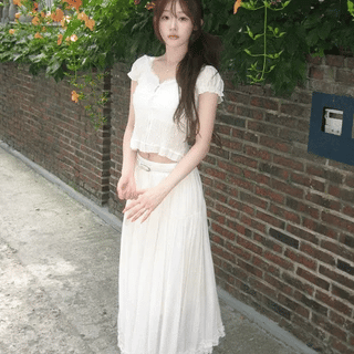 Cable Knit Belted Hippie Long Skirt
