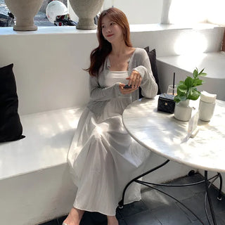 Shirred cap dress