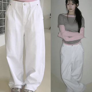 Aki Studded Point Cotton Wide Pants