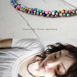 Chocolate stone necklace