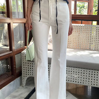 Bird woven long pants