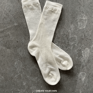 Nop ribbed see-through socks