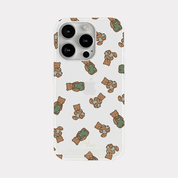 Teddy in Denim iPhone 17 Pro Clear Translucent Jelly Case