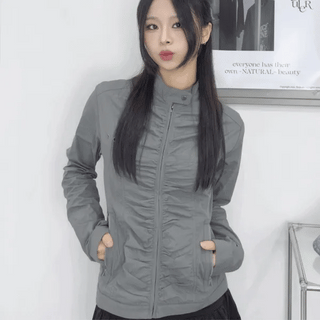 Y2K Pocket 2-Way Zip-Up Jacket Vintage Spring