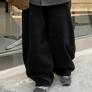 Mingess Brushed Cotton Balloon Wide Pants