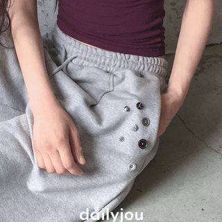 Irina Button Wide Training Elastic Bermuda Pants