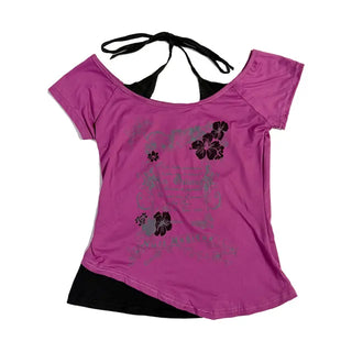 Pastel Rose V-Neck T-shirt