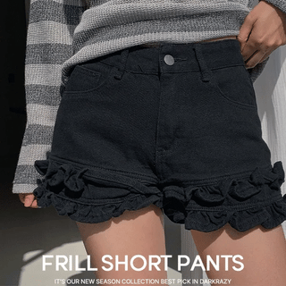 Frill Layered Cotton Shorts