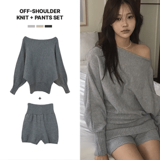 Bono Off-Shoulder Knit + Pants Set