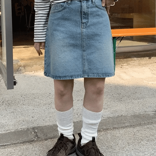 Kibin Washed Denim Mini Skirt
