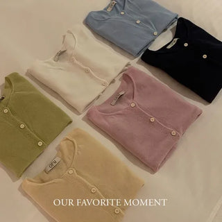 Summer Cotton Color Cardigan