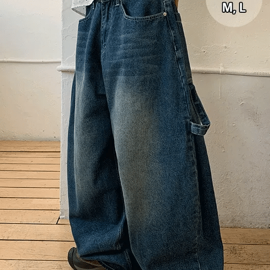 Pihyo Carpenter Balloon Denim Wide Pants