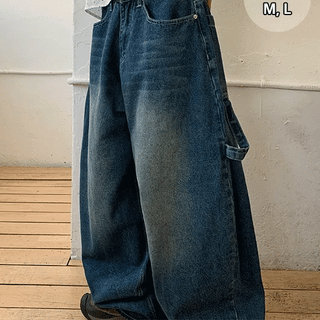 Pihyo Carpenter Balloon Denim Wide Pants