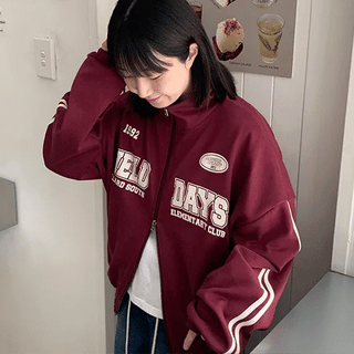 Sporty Printed Track Zip-up for Show