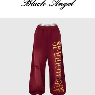 vertical lettering damage sweatpants