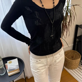 FLOWER SLIM LONG SLEEVE TEE