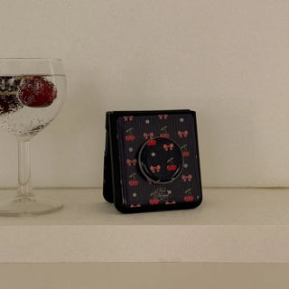 Cherry Cuddle Pattern Galaxy Zflip Fold 8 Epoxy Black Bumper Case