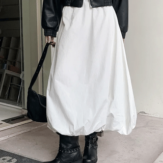 Pumpkin Elastic Cotton Long Skirt