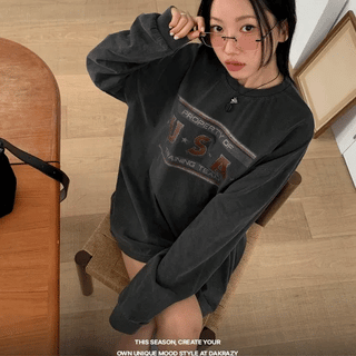 Vintage Pigment Oversized Long Sleeve T-shirt
