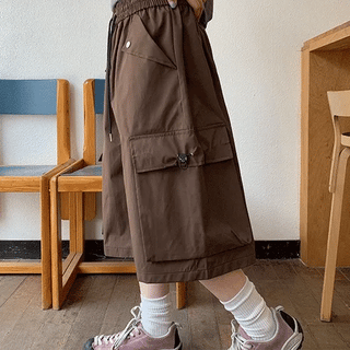 Mugents Nylon Elastic Cargo Bermuda Shorts