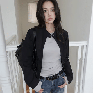 Ardo Shirred Eyelet Slim Fit Zip-Up Windbreaker Jacket