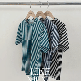 Venti Summer Stripe Label Short Sleeve Tshirt