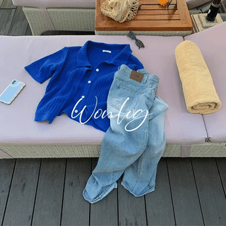 TLoft Summer Slit Navy Cotton Straight Pants