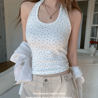 Star Dot Halter Sleeveless