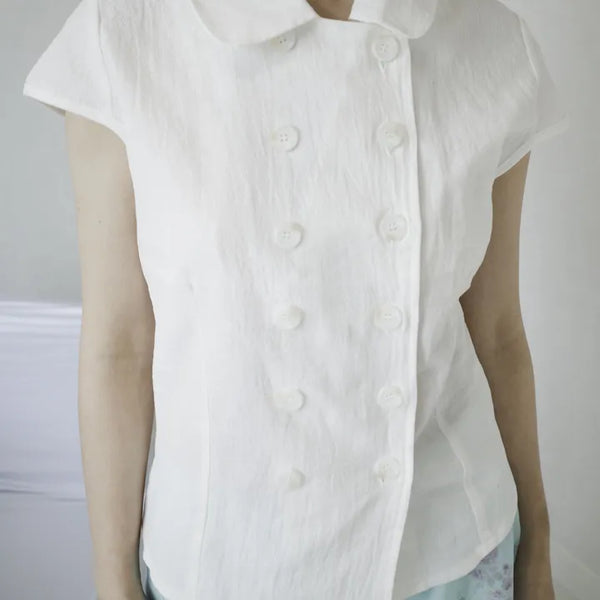 Double-button blouse