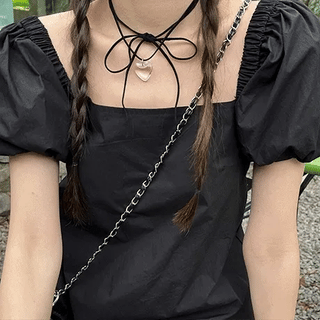 Glass Heart Suede Choker
