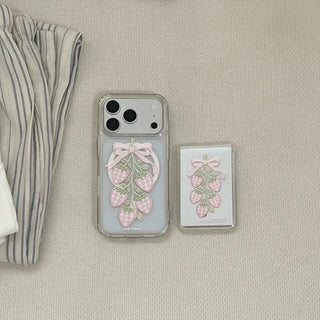 Strawberry Picnic MagSafe Clear Jelly Hard Phone Case for iPhone 17 Pro