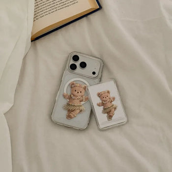 Hula Bear MagSafe Clear Jelly Hard Phone Case for iPhone 17 Pro