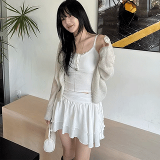 Fairy Pleated Tiered Culotte Skirt / Undershort Lining