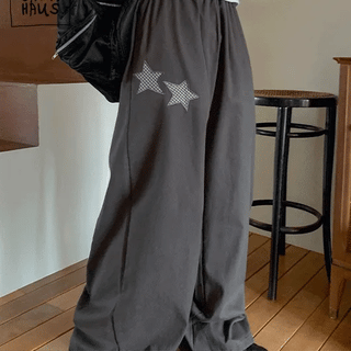 Koririn Star Patch Banding Wide Pants