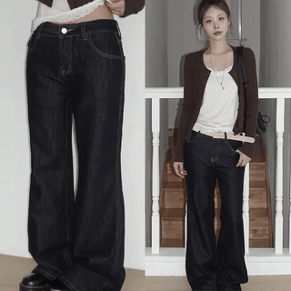 Royu Mid-Rise Raw Bootcut Denim Pants
