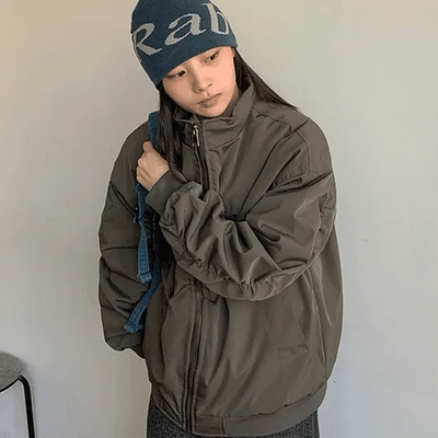 Shirred Quilted Bomber Jumper