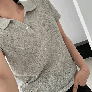 Nave Summer Boucle Collar Short Sleeve Knit