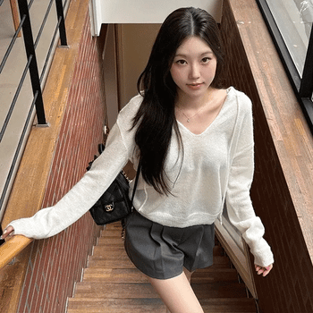 Even Mohair Hooded Knit