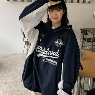 Ezio Lettering Nylon Over Hoodie