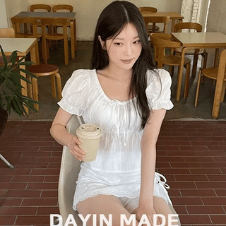 Sophia Ribbon Frill Short Sleeve Blouse