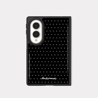 Basic Polka Galaxy Z-Flip Fold 8 Epoxy Black Bumper Case