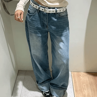 Rolled-up Wide Denim
