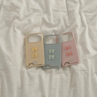 Dotty Ribbon iPhone 17 Pro Card Holder Hard Galaxy Case Parts